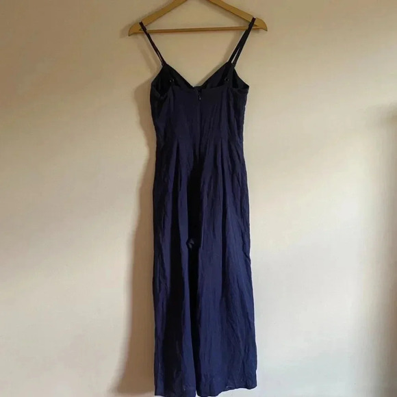 J. Crew Navy Linen Front Tie Jumpsuit - Picture 10 of 14